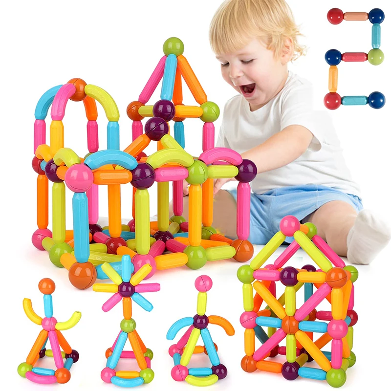 Magnetic Building Sticks Blocks Toy Stem Educational Construction 3D Puzzle Gift for Kids
