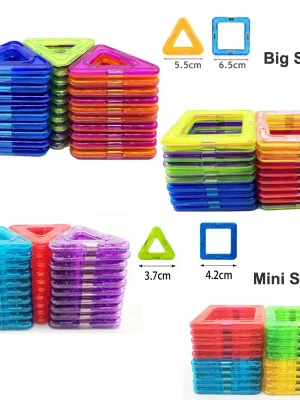 Mini/Big Size Magnetic Building Blocks Triangle Square Bricks