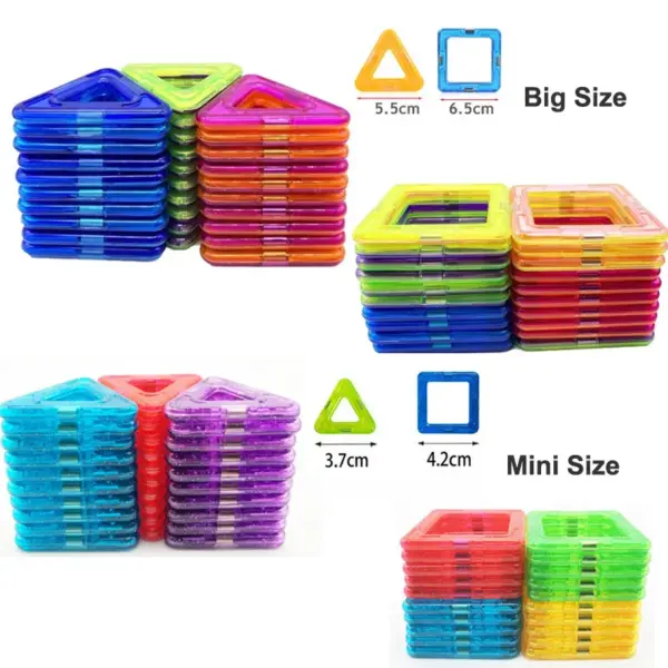 Mini/Big Size Magnetic Building Blocks Magnetic Designer Triangle Square Bricks Modeling Construction Toys for Children Gifts