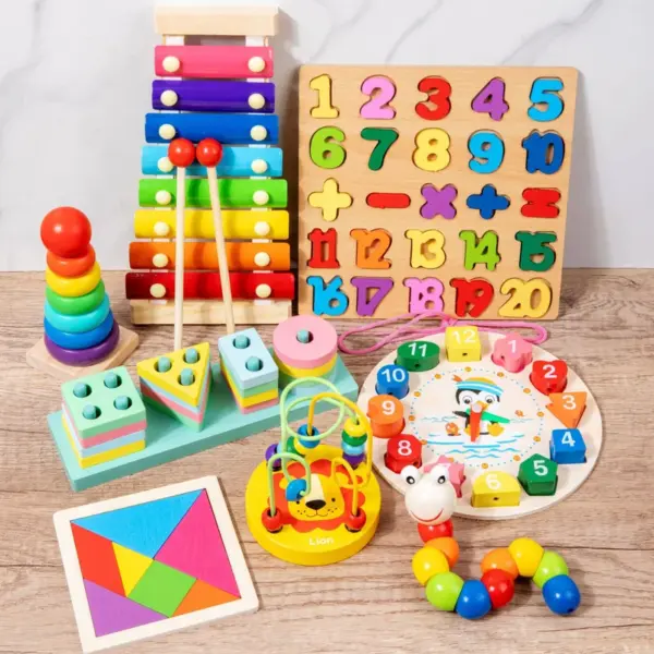 Montessori Baby Toys Wooden Blocks Jigsaw Puzzles Game Preschool Early Learning Educational Development Toys For Kids Gifts - Image 2