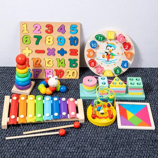 Montessori Baby Toys Wooden Blocks Jigsaw Puzzles Game Preschool Early Learning Educational Development Toys For Kids Gifts - Image 3