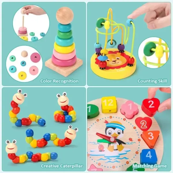 Montessori Baby Toys Wooden Blocks Jigsaw Puzzles Game Preschool Early Learning Educational Development Toys For Kids Gifts - Image 5
