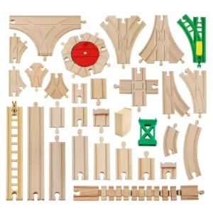 New All Kinds Wooden Track Parts Beech Wooden Railway Train Track Accessories Fit with All Brands Wood Tracks Toys for Kids