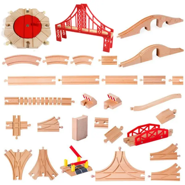 New All Kinds Wooden Track Parts Beech Wooden Railway Train Track Accessories Fit with All Brands Wood Tracks Toys for Kids - Image 2