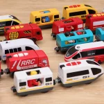 RC Electric Train Set Locomotive Magnetic Train Diecast Slot Toy