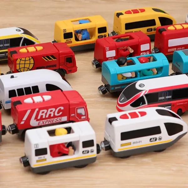 RC Electric Train Set Locomotive Magnetic Train Diecast Slot Toy Fit for Brio Wooden Train Railway Track Toys for Kids Gifts - Image 2