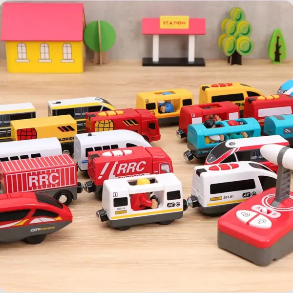 RC Electric Train Set Locomotive Magnetic Train Diecast Slot Toy Fit for Brio Wooden Train Railway Track Toys for Kids Gifts - Image 3