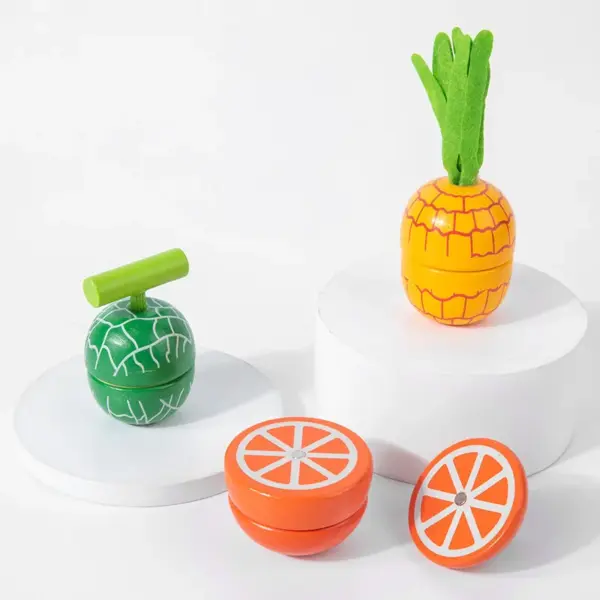 Simulation Kitchen Pretend Play Toy Magnetic Wooden Cutting Fruits Vegetables Classic Game Montessori Educational Toys For Kids - Image 5