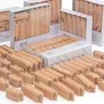 Wooden Railway Track Set Expansion Package DIY Building Blocks Accessories