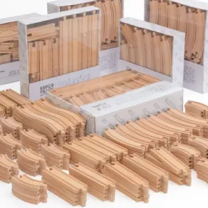 Wood Railway Track Set Expansion Package DIY Building Blocks Accessories Tracks Fit for Biro Wooden Tracks Kids Educational Toys