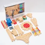 Wooden Railway Track Set Expansion Package DIY Building Blocks Accessories