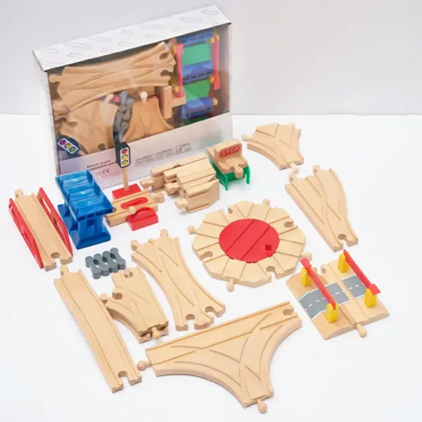 Wood Railway Track Set Expansion Package DIY Building Blocks Accessories Tracks Fit for Biro Wooden Tracks Kids Educational Toys - Image 5
