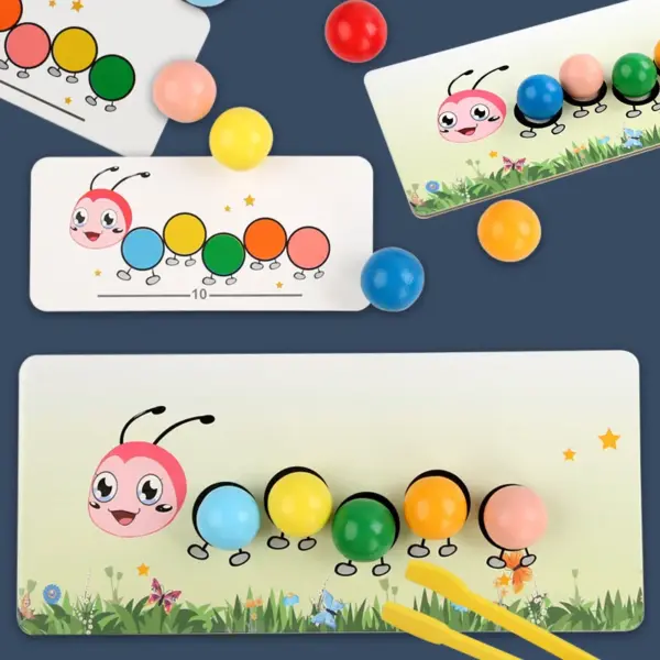Wooden Clip Beads Games Montessori Toys Color Matching Parish Learning Set Fine Movement Training Educational Toys For Children - Image 2