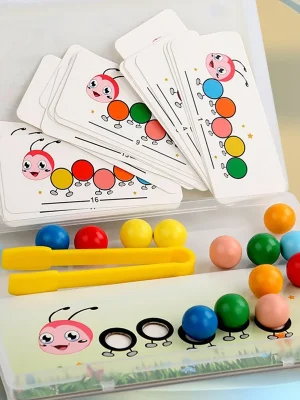 Wooden Clip Beads Color Matching Toy