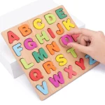 Wooden Puzzle Alphabet Number Shape Matching Board