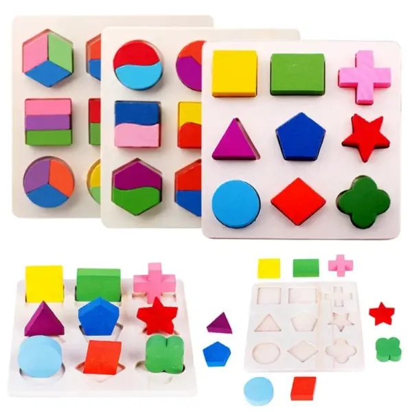 Wooden Puzzle Alphabet Number Shape Matching Board Baby Early Learning 3D Puzzle Preschool Educational Toys For Children - Image 3
