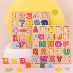 Wooden Puzzle Alphabet Number Shape Matching Board