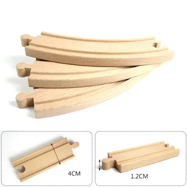 Wooden Railway Toys Beech Wooden Tracks Set Circular Orbit Assemble Accessories Fit For All Brand Train Track Toys For Kids Gift - Image 3