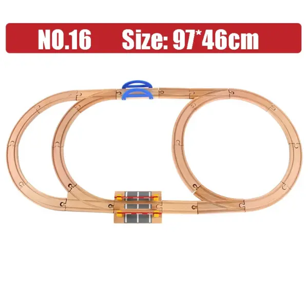 Wooden Railway Toys Beech Wooden Tracks Set Circular Orbit Assemble Accessories Fit For All Brand Train Track Toys For Kids Gift - Image 4
