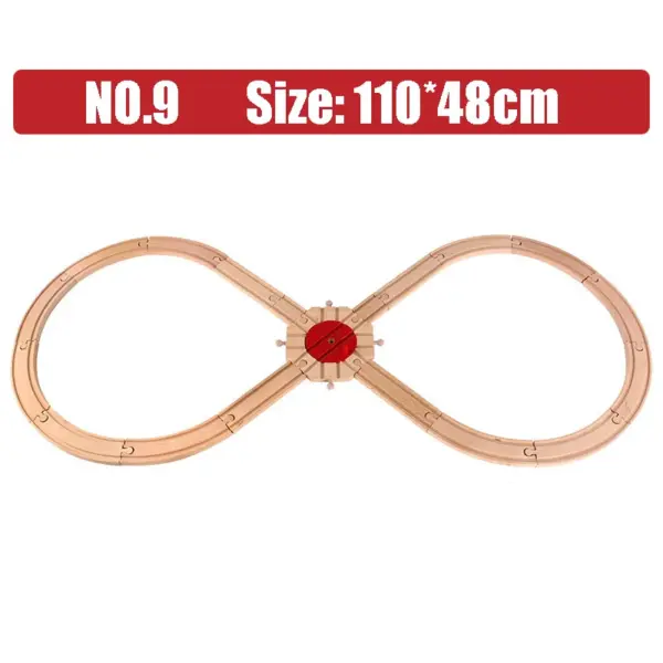 Wooden Railway Toys Beech Wooden Tracks Set Circular Orbit Assemble Accessories Fit For All Brand Train Track Toys For Kids Gift - Image 5