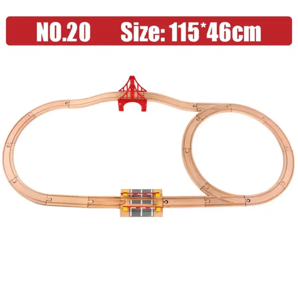 Wooden Railway Toys Beech Wooden Tracks Set Circular Orbit Assemble Accessories Fit For All Brand Train Track Toys For Kids Gift - Image 6