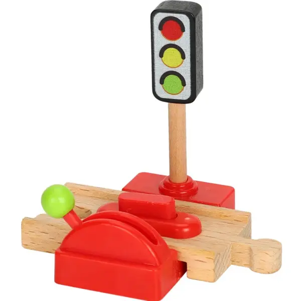 Wooden Railway Track Accessories Gas Station Train Cross Road Block Fit For Thomas Wooden Train Track Toys For Children Gifts - Image 3