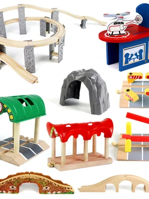 Wooden Track Accessories Bridge Station Parts