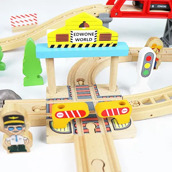 Wooden Train Track Racing Railway All Kinds Of Crane Bridge Track Accessories Fit For Brand Wood Tracks Toys For Children Gift - Image 2