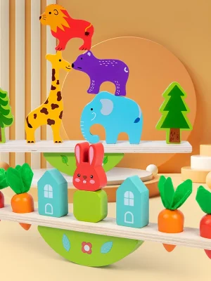 Wooden Tree Stacking Blocks Game