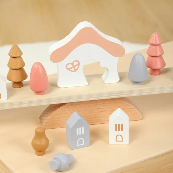 Wooden Tree Stacking Blocks Game