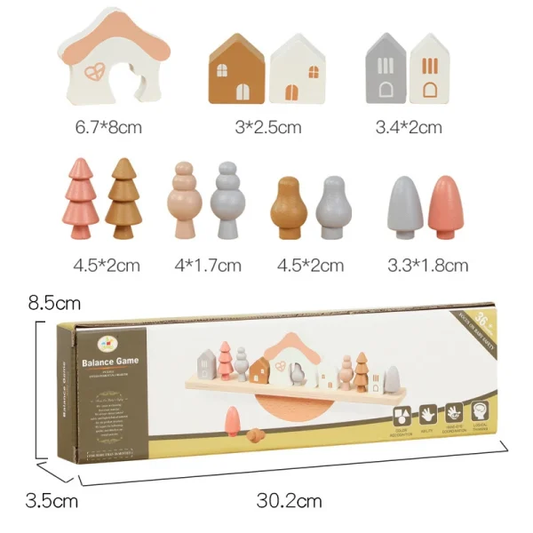 Wooden Tree Stacking Blocks Game