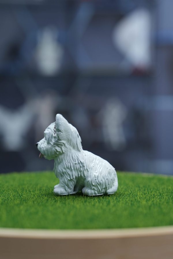 Cute Sitting West Highland Dog Resin Model, Animal Figurine Educational Toy