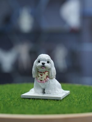 Bandana Maltese Dog Resin Pet Figurine Toy