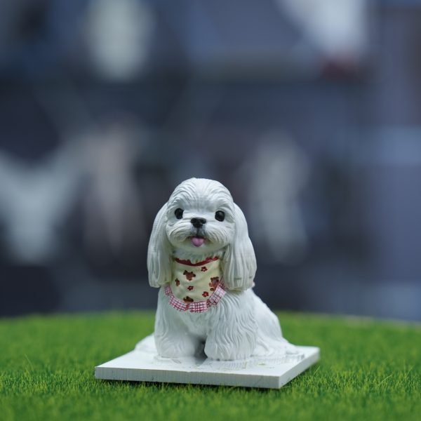 Bandana Maltese Dog Resin Pet Figurine Toy