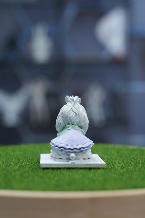 Bow Maltese Dog Resin Pet Figurine Toy