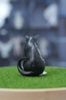 Cute Sitting Black & White Cat Resin Model Educational Toy
