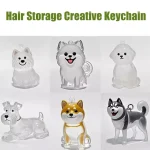 Clear Pet Fur Memorial Keychain for Dog & Cat (5-Pack)