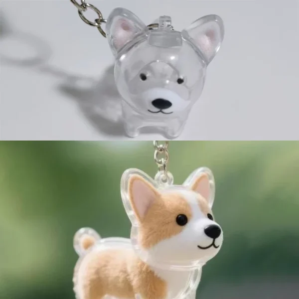 Puppy Fur Keepsake Capsule Keychain  (5-Pack)