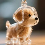 Clear Pet Fur Memorial Keychain for Dog & Cat (5-Pack)