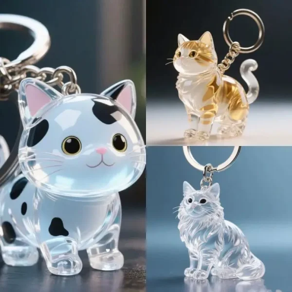 Animal Fur Capsule Keychain – Style B (5-Pack)