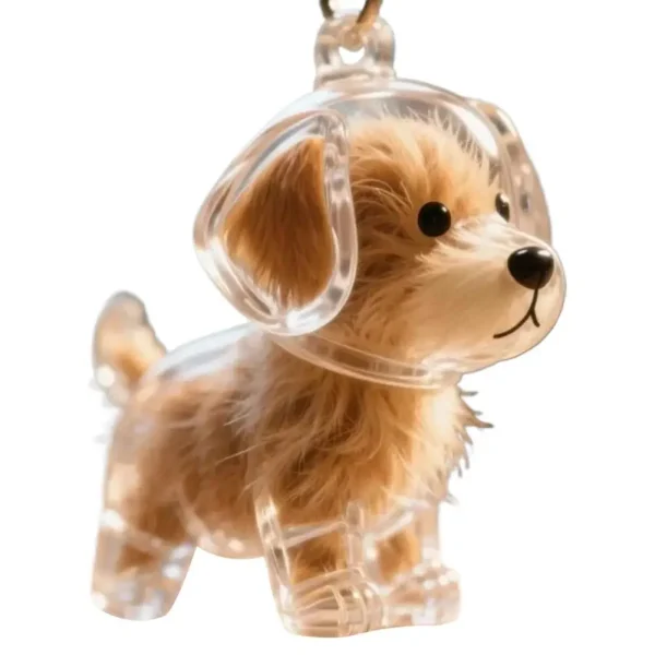 Clear Pet Fur Memorial Keychain for Dog & Cat (5-Pack)